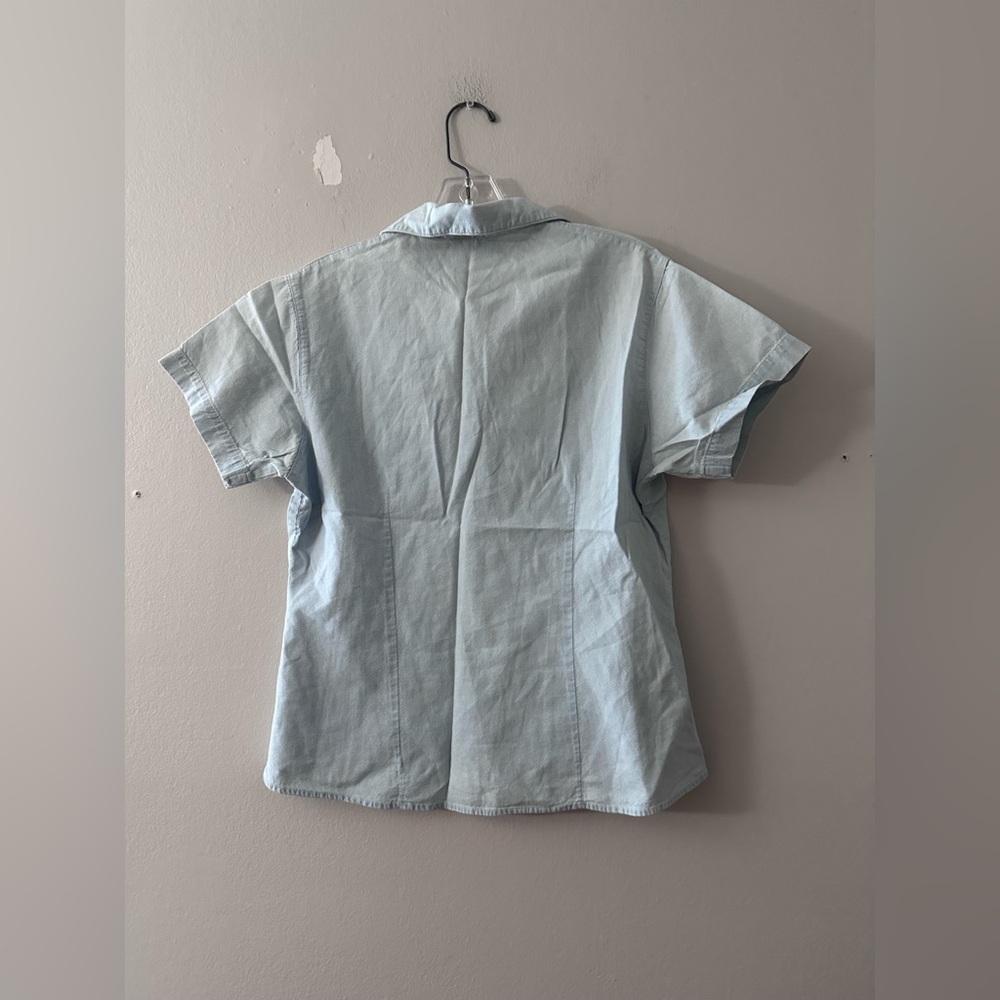 Light wash Jean Short-Sleeve Denim Jacket Vintage - Picture 2 of 8